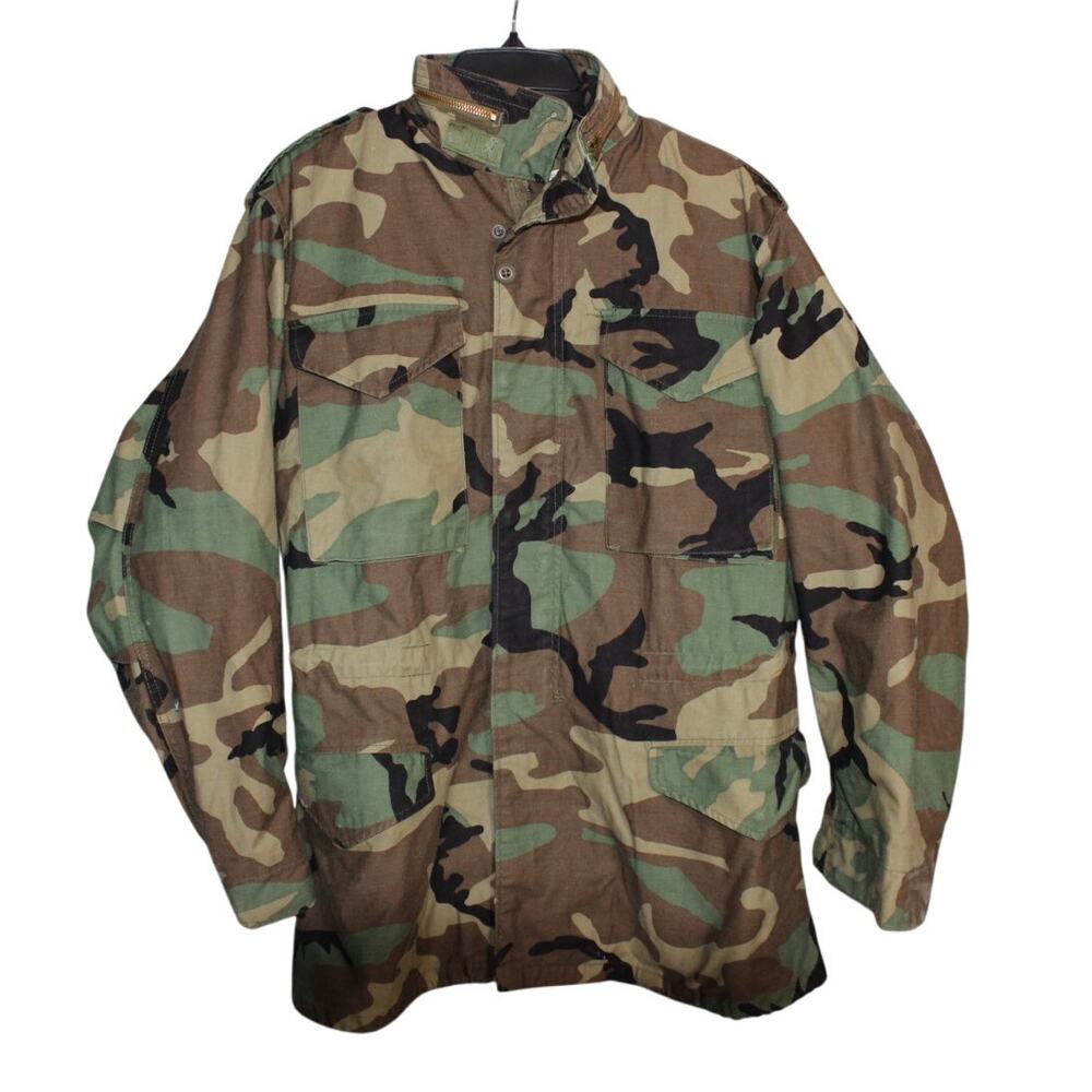 USGI Cold Weather Field Jacket Coat BDU Field Camo‎ Pattern Size Small Long